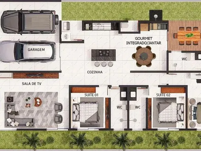 Imagem 3: Casa em Condomínio na Cidade Alpha-Terras 4 - de 144M² Sendo 3 Suítes \ Piscina Com