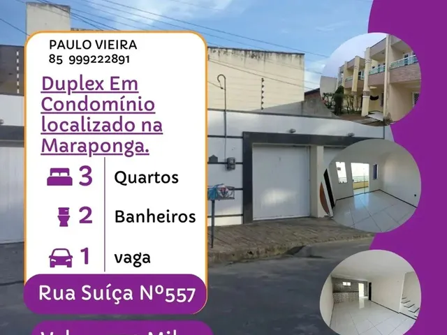 Imagem: Vendo Duplex com 03 Quartos no Bairro Maraponga