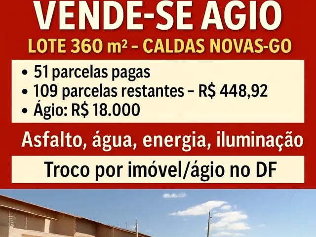 Imagem 1: Vendo Ágio Lote em Caldas Novas