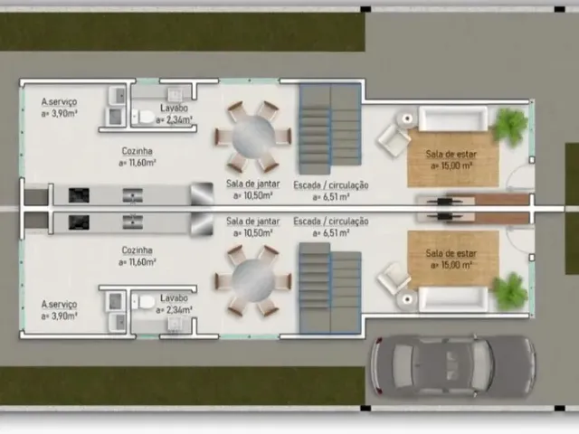Imagem 11: Sobrado Geminado 3 Quartos com 1 Suíte e 100M² - Pagani - Plc