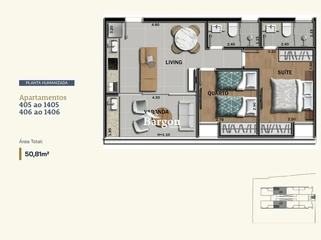 Imagem 13: Apartamento com 2 Quartos Sendo 1 Suíte a Venda no Bairro Granbery em Juiz de Fora