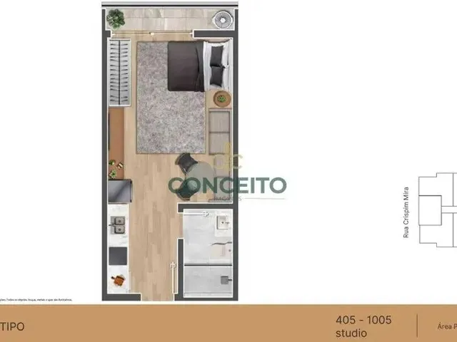 Imagem 14: Studio no Centro de Florianópolis - Construção Sistema Spe - Entrega Ago/29