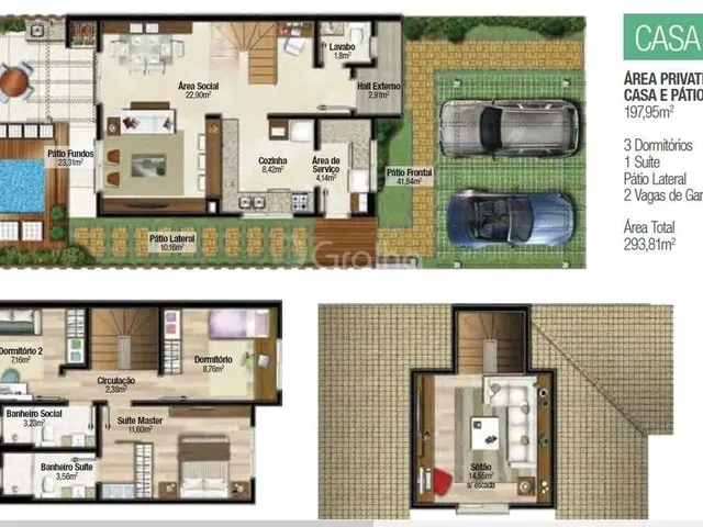 Imagem 2: Casa para Venda em Florianópolis, Morro das Pedras, 3 Dormitórios, 1 Suíte, 3