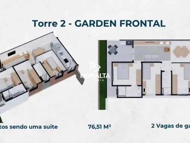 Imagem 2: Aparatamento Garden com 3 Quartos Sendo Uma Suíte no Bairro Boneca do Iguaçu