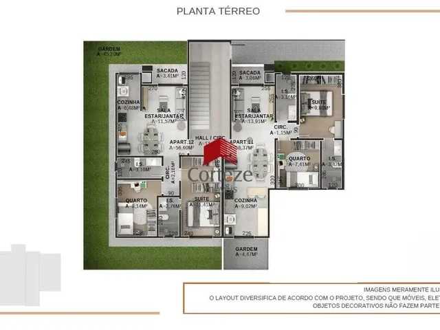 Imagem 11: Apartamento com 56,6M² 2 Quartos, À Venda, no Bairro Afonso Pena em São José Dos