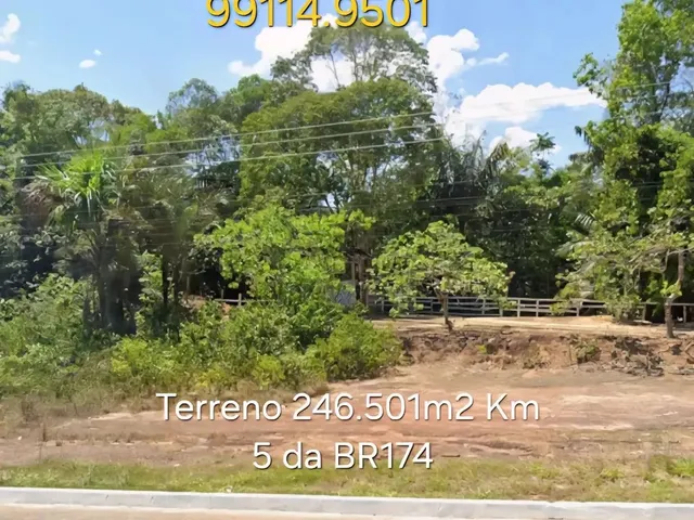 Imagem 4: Terreno no Km 5 da Br174 com 246.601M2. Semi Plano. Documentado. Área de Expansão