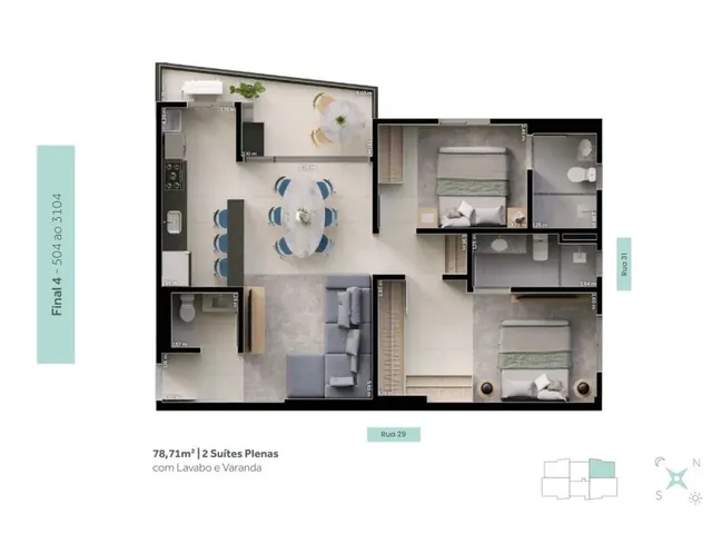 Imagem 13: Ágio Oportunidade B. Great Bosque dos Buritis - Apartamento 2Q - Direto com Proprietário