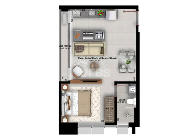 Imagem 9: Lux Oeste - Apartamento 1 Quarto, Sendo 1 Suíte