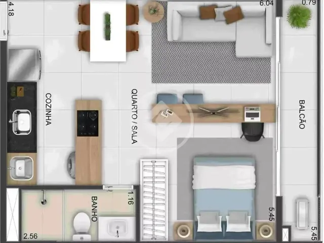 Imagem 2: Flat 1 Quarto - Novo - Nunca Habitado