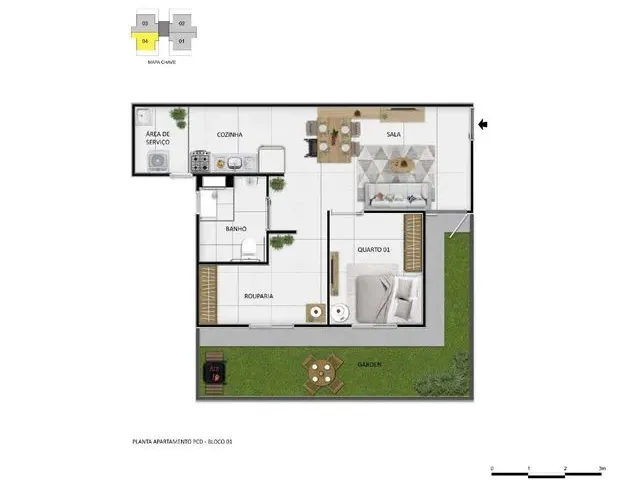 Imagem 4: Joeasil- Total Ville Ikeda Ceilândia - Unidades de 1, 2 e 3 Quartos (Unidades