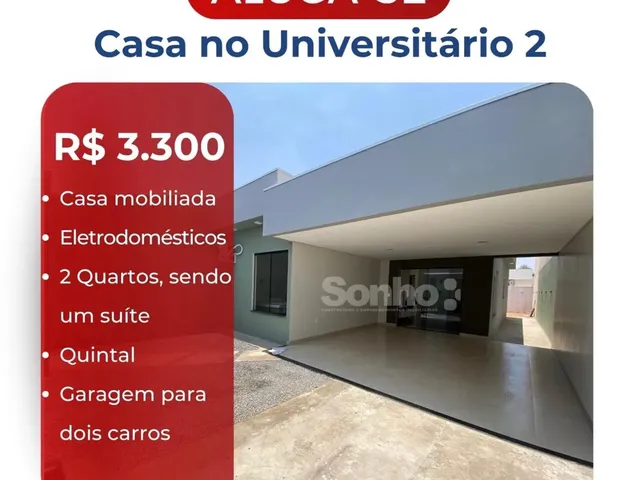 Imagem: Casa Mobiliada para Alugar no Bairro Universitário