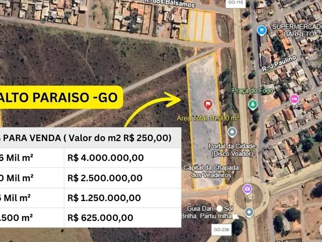 Imagem: O terreno possui 2.500m² de Área e está localizado em