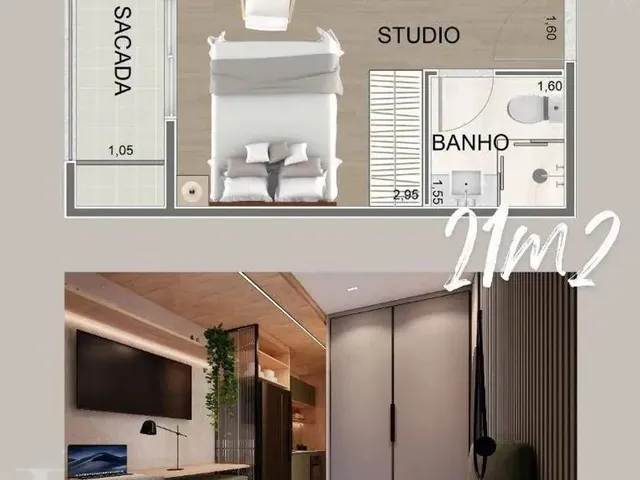 Imagem 14: Studio com 1 Dormitório À Venda, 21 M² por R$ 207.500 - Centro - Curitiba/Pr