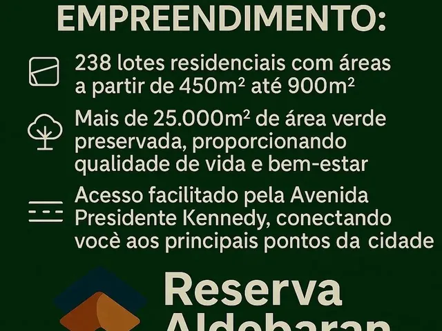 Imagem 5: Cn Lançamento Reserva Aldebaran 450 a 900M2 Poucos Lotes, Ao Lado do Aldebaran Ville