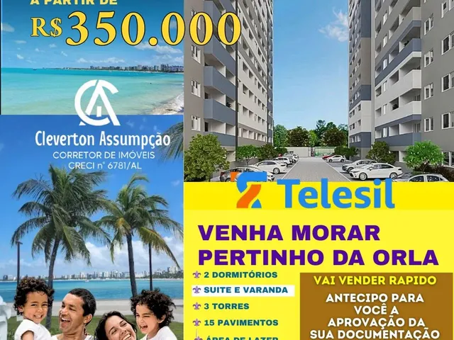 Imagem 1: Apartamento Perto da Praia de Pajuçara - 2Q - Suite - Varanda- Pré-Lançamento