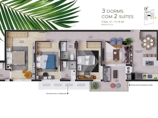 Imagem 11: Apartamento 3 Dormitórios, Sendo 2 Suítes - 2 Vagas - 1 Hobby Box - Cacupé