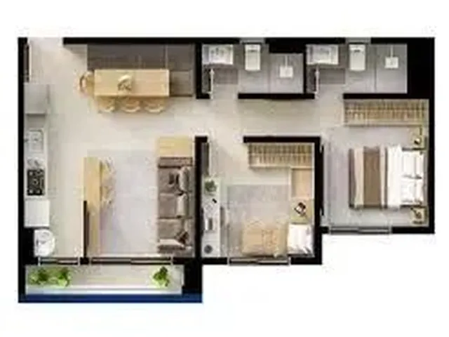 Imagem 3: Ágio Ágio Apartaqmento 55 M2 02 Quartos 01 Suite Apartamento com 2 Quarto(S) e 2