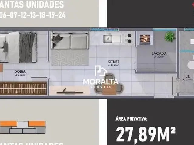 Imagem 6: Studio Park II - Apartamentos com 1 Quarto À Venda - Guaíra - Curitiba/Pr