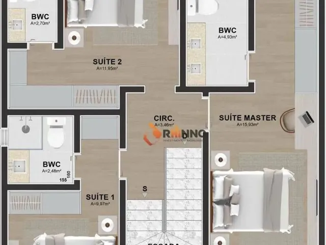Imagem 11: Casa com 3 Suítes À Venda, 143 M² no Bairro Mercês - Curitiba/Pr