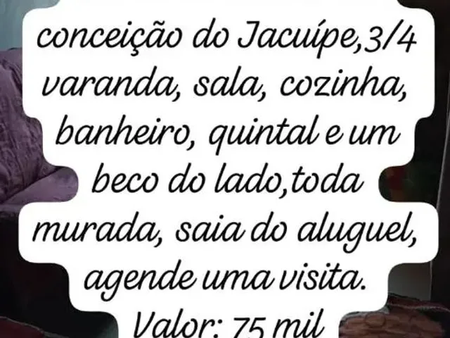 Imagem: Vendo Uma Casa em Conceição do Jacuípe