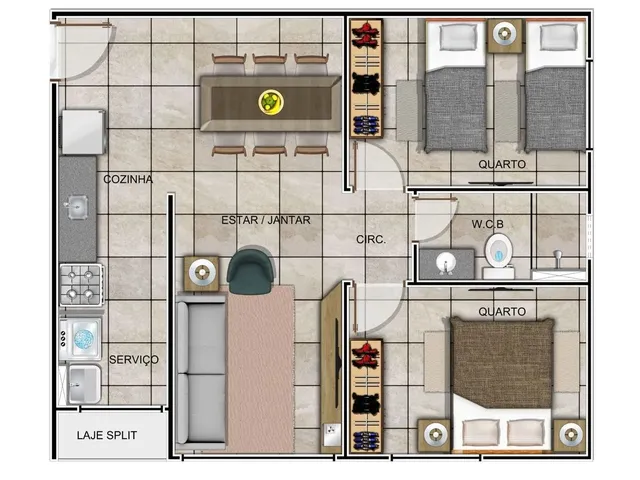 Imagem 2: Alugo Apartamento 2 Quartos na Via Expressa