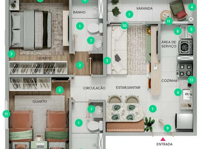 Imagem 13: Lançamento Vila Rubi no Bairro Gurupi Apartamento com 02 Quartos Sendo 01 Suíte Com