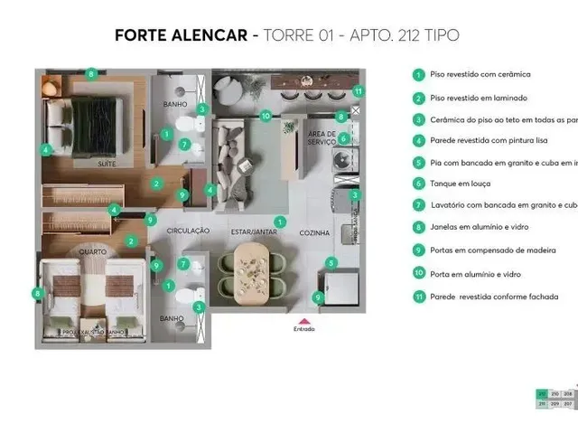 Imagem 4: Imóvel para Venda com 48 Metros Quadrados com 2 Quartos em Cambeba - Fortaleza - Ce