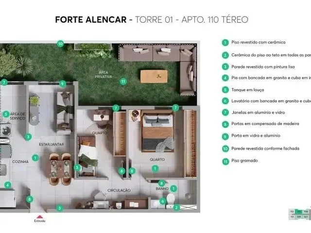 Imagem 10: Imóvel para Venda com 48 Metros Quadrados com 2 Quartos em Cambeba - Fortaleza - Ce