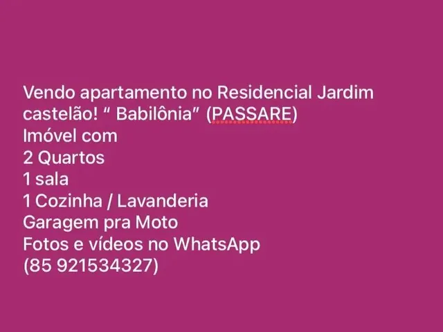 Imagem: Vendo Apartamento no Passaré