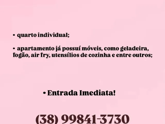 Imagem: Vaga Feminina - Apartamento no Centro de