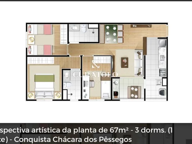 Imagem 7: Apartamento à venda com 67 m², 3 quartos, varanda e vaga, Centro, Diadema