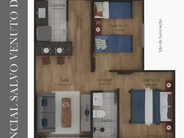 Imagem 2: Apartamento 2 Quartos - Recanto da Mata