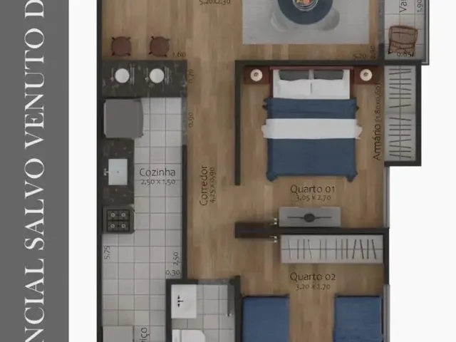 Imagem 3: Apartamento 2 Quartos - Recanto da Mata