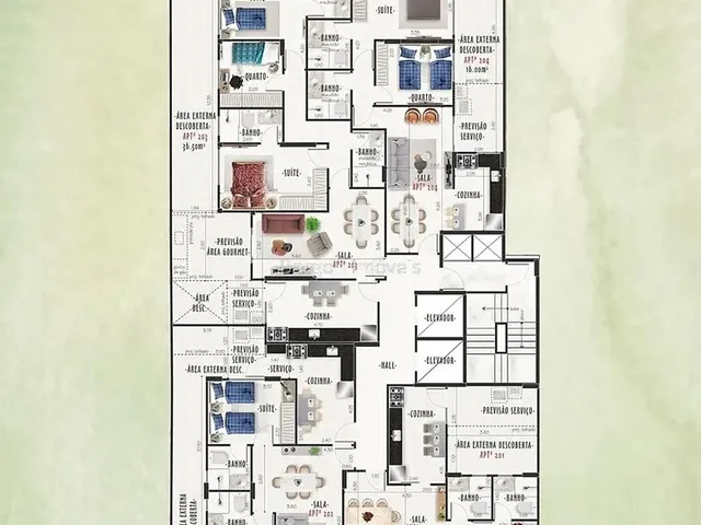 Imagem: Apartamento Garden com 2 Quartos Sendo 1