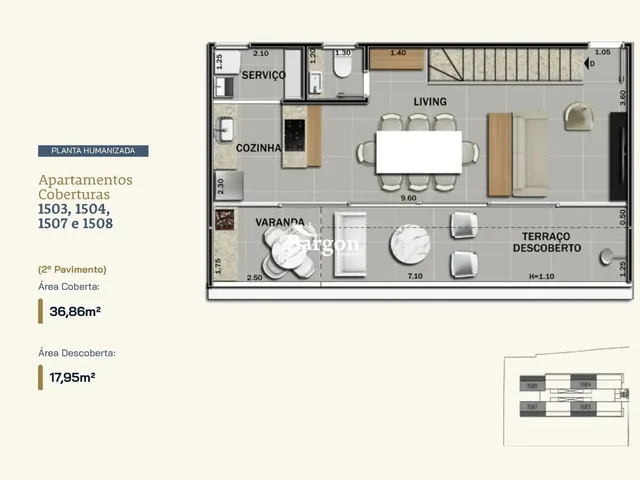 Imagem 4: Cobertura com 3 Quartos Sendo 1 Suíte e 2 Semi Suítes a Venda no Bairro Granbery Em