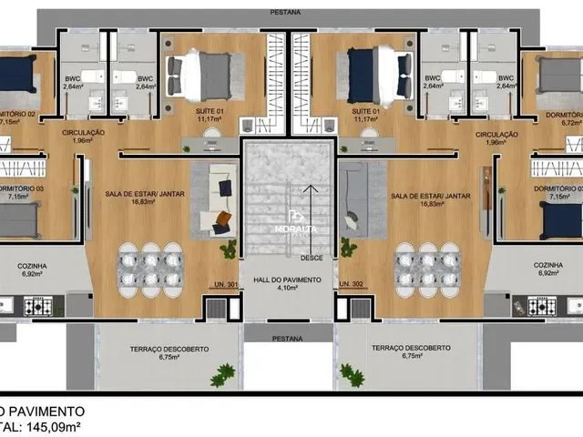 Imagem 16: Apartamento com 3 Dormitórios Sendo 1 Suíte À Venda - Bom Jesus - São José Dos