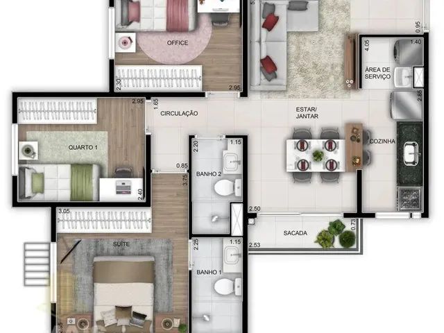 Imagem 14: Apartamento 3 Quartos com Suíte e Varanda - Now Milão