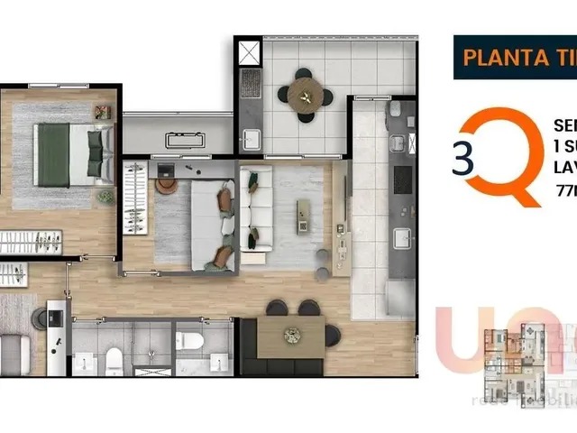 Imagem 8: Vendo Apartamento com 3 Quartos no Ed. Jooy High Line em Campo Grande
