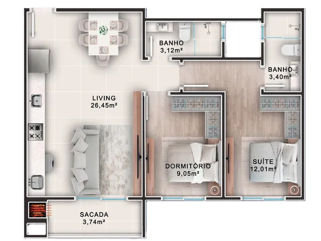 Imagem 4: Otelo Residence - Fase 1 - Apartamento à venda no bairro Municípios - Balneário