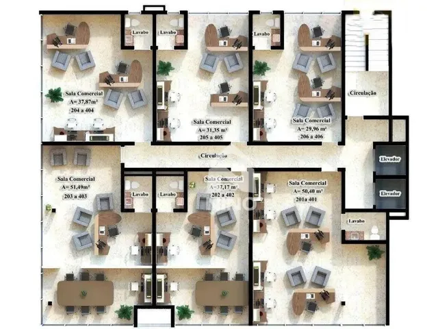 Imagem 12: Sala Comercial 60M² com Elevador em Edifício Moderno Aluguel Descomplicado