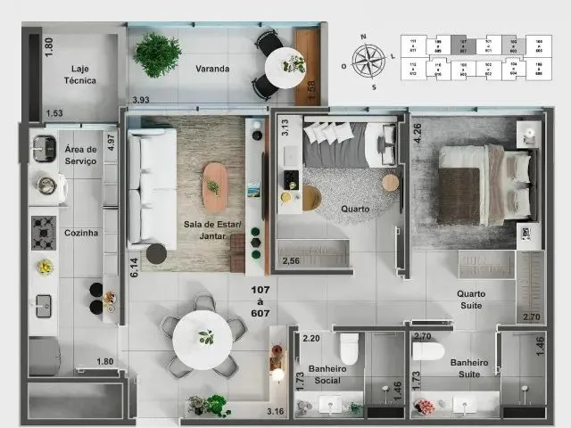 Imagem 11: Joeasilva Apartamento Sobradinho, 3 Quartos, 2 Suíte, 2 Vagas Garagem