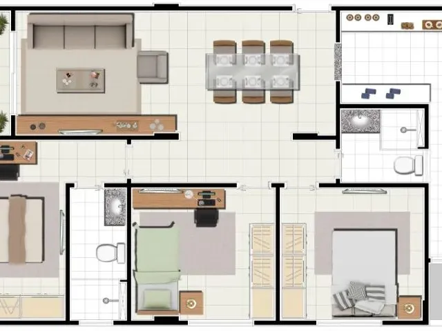 Imagem 2: Apto 3 Quartos com Suítes - 84M² - 2 Vagas - Conjunto Aruanã