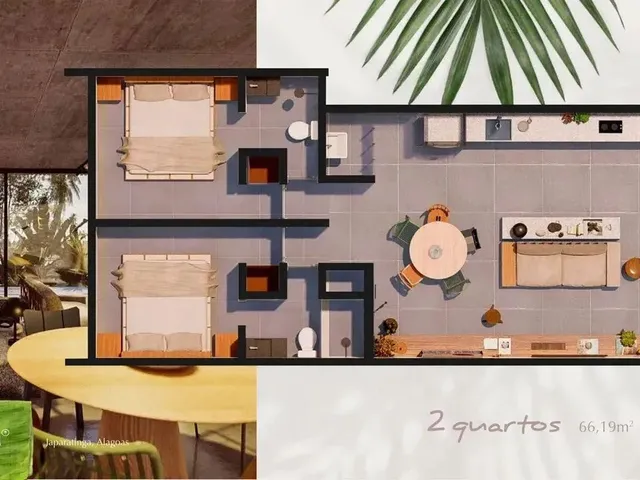 Imagem 4: Japaratinga - Apartamento 66 M² Sendo 2 Quartos a Beira Mar