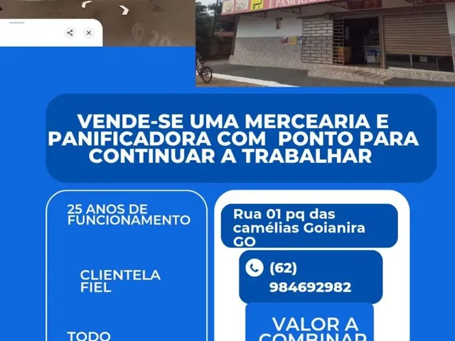 Imagem: Vendo Mercearia e Panificadora Goianira