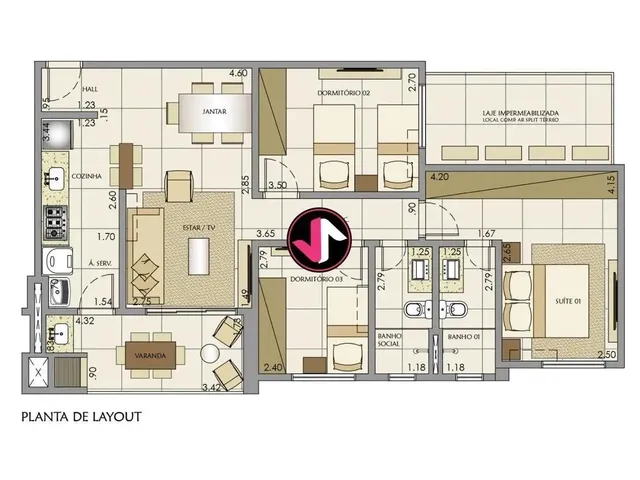 Imagem 10: Apartamento Edificio Park Cidade Alta À Venda, 3 Quartos 1 Suite Varanda Gourmet Ref
