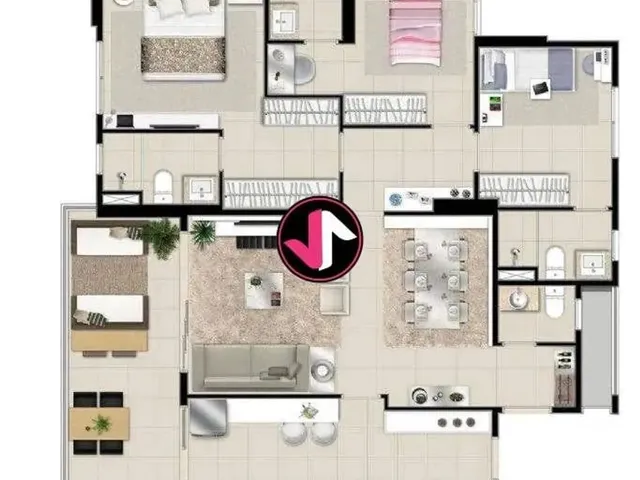 Imagem 2: Apartamento a Venda Edificio Arthur 3 Quartos 3 Suite 114M² Duque de Caxias Ref