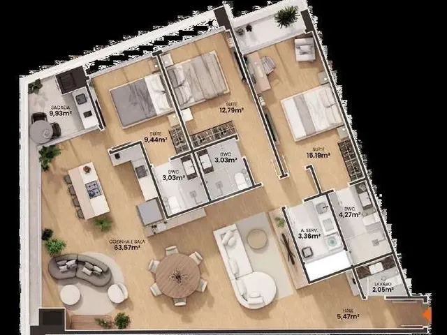 Imagem 6: Apartamento 3 Dormitórios para Venda em Florianópolis - Sc