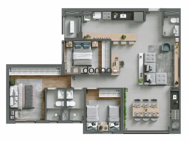 Imagem: Apartamento À Venda, 3 Quartos, 1 Suíte