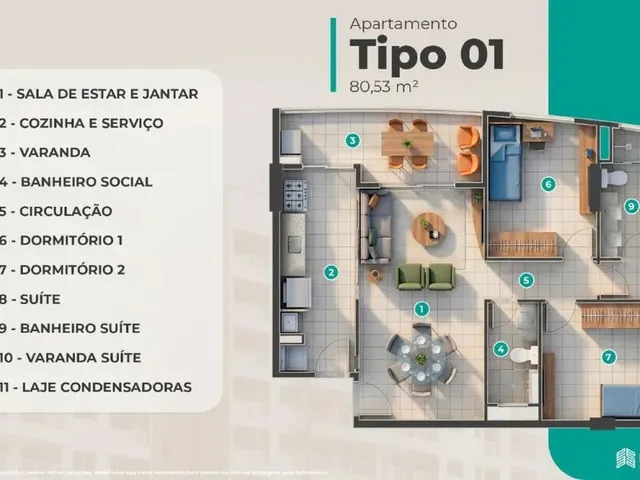 Imagem 2: Apartamento para Venda em São Luís, Cohama, 2 Dormitórios, 1 Suíte, 2 Banheiros, 2