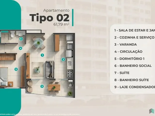 Imagem 5: Apartamento para Venda em São Luís, Cohama, 2 Dormitórios, 1 Suíte, 2 Banheiros, 2
